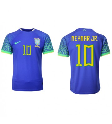 Brasilien Neymar Jr #10 Replika Udebanetrøje VM 2022 Kortærmet
